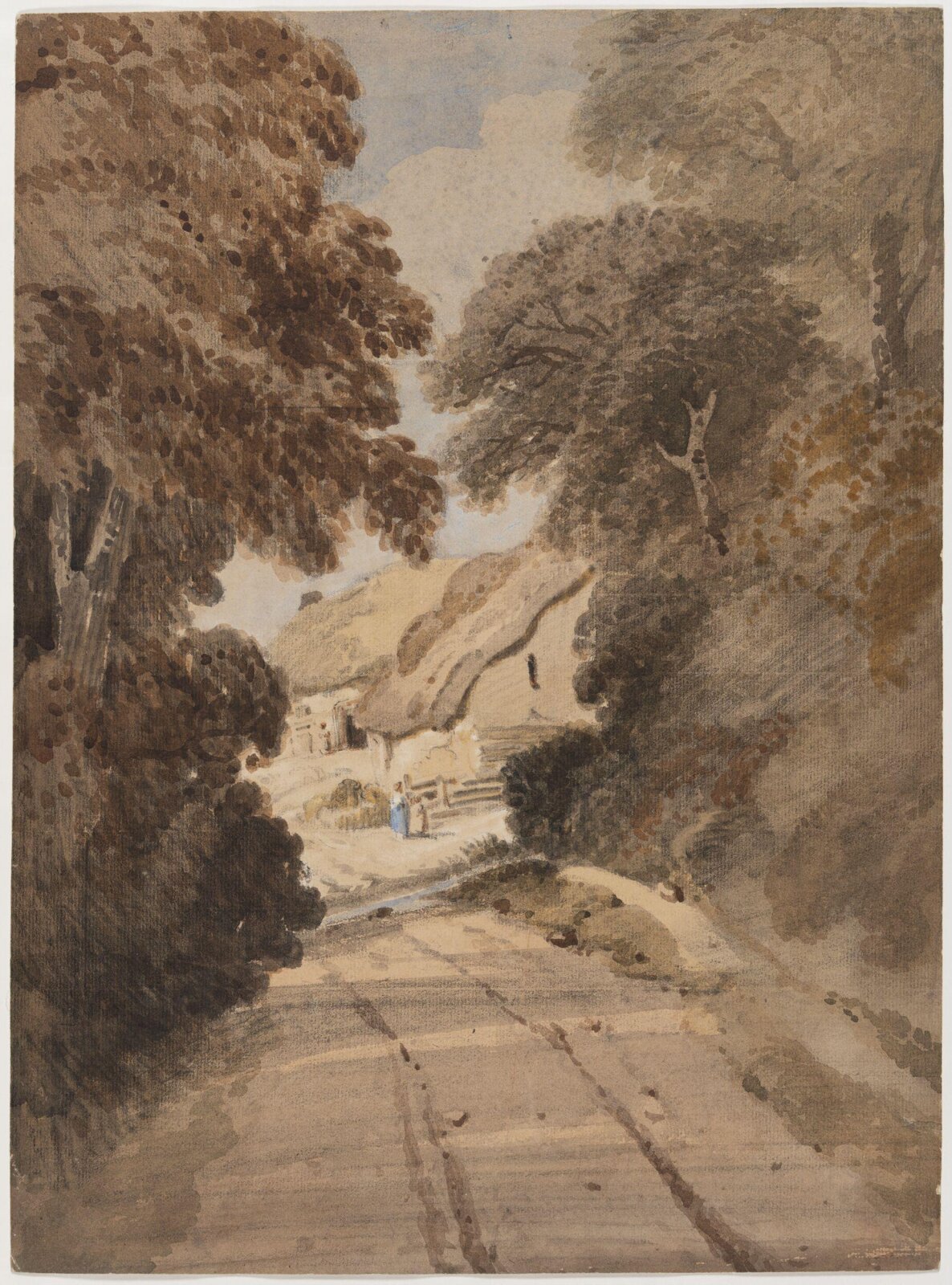 Lane and Cottages, Thomas Girtin, ca. early 19th century