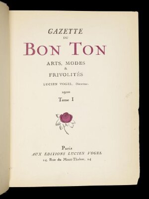 Gazette du bon ton: arts, modes et frivolités