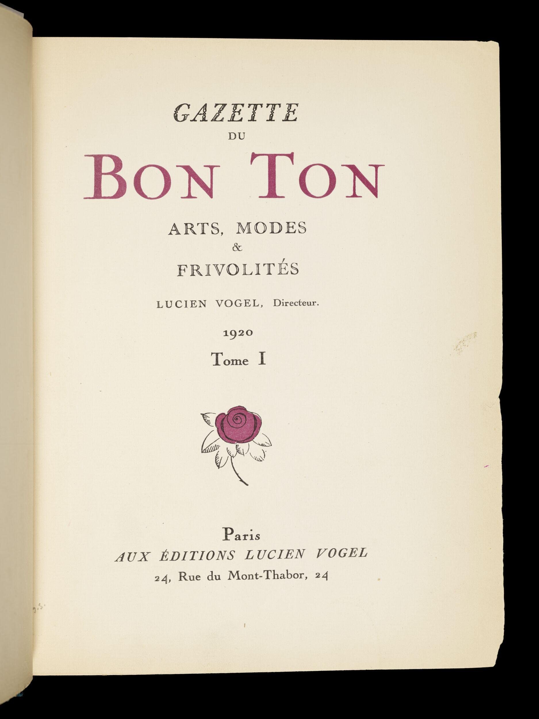 Gazette du bon ton: arts, modes et frivolités