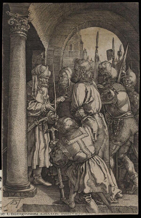 1882年ミニチュアバイブル　革装丁 jesus-Christ肖像画 The Passion of Jesus Christ: Christ before Pilate | Dürer