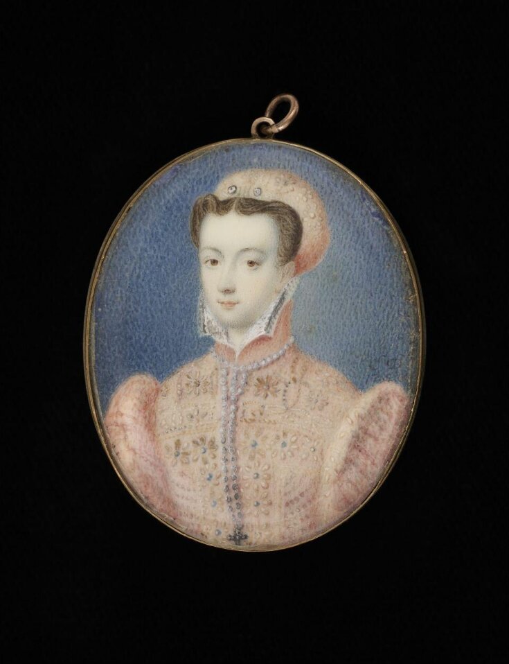 Oval portrait miniature of a lady top image