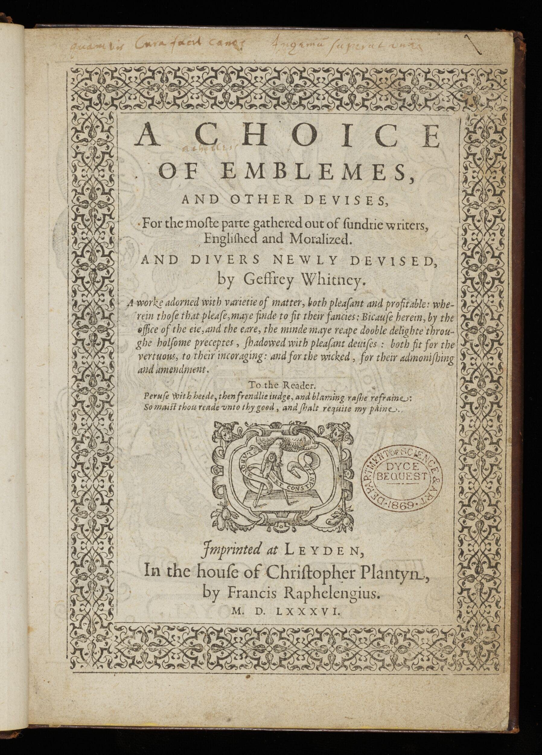 A Choice of Emblemes, and other devises