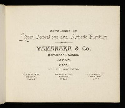 Catalogue of room decorations and artistic furniture