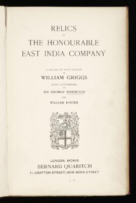 Relics of the honourable East India company