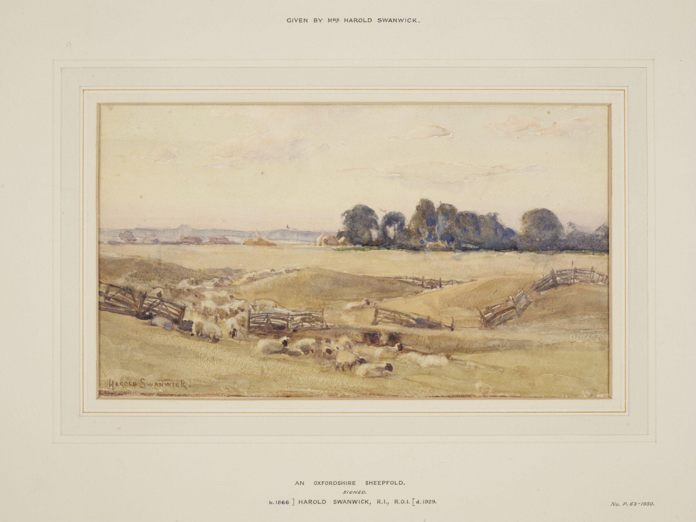 An Oxfordshire Sheepfold, Joseph Harold Swanwick, ca.1890-1929