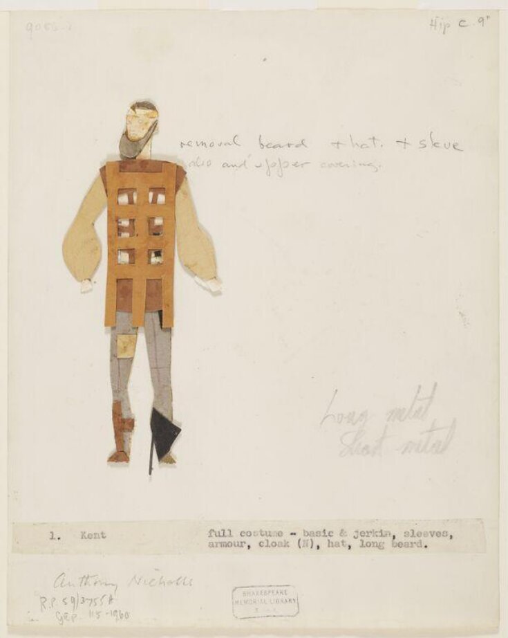 Costume design for Kent in 'King Lear' top image