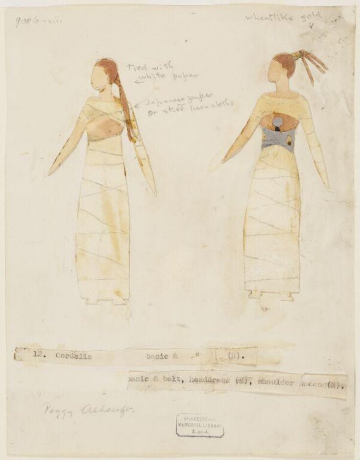 Costume design for Cordelia in 'King Lear' top image