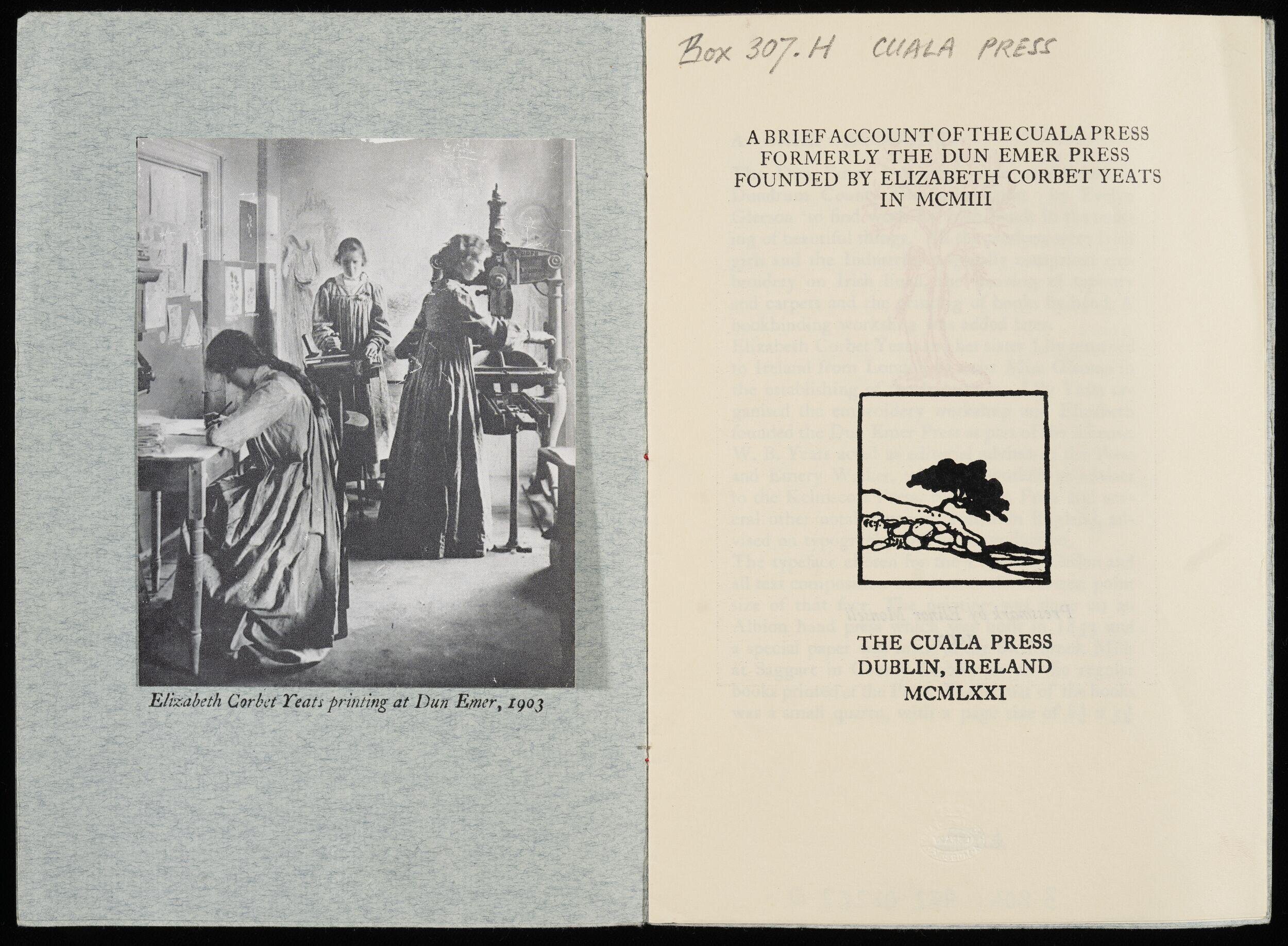 A brief account of the Cuala Press, formerly the Dun Emer Press