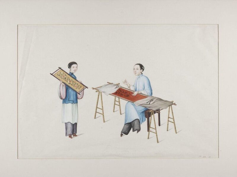 Two Female Embroiderers