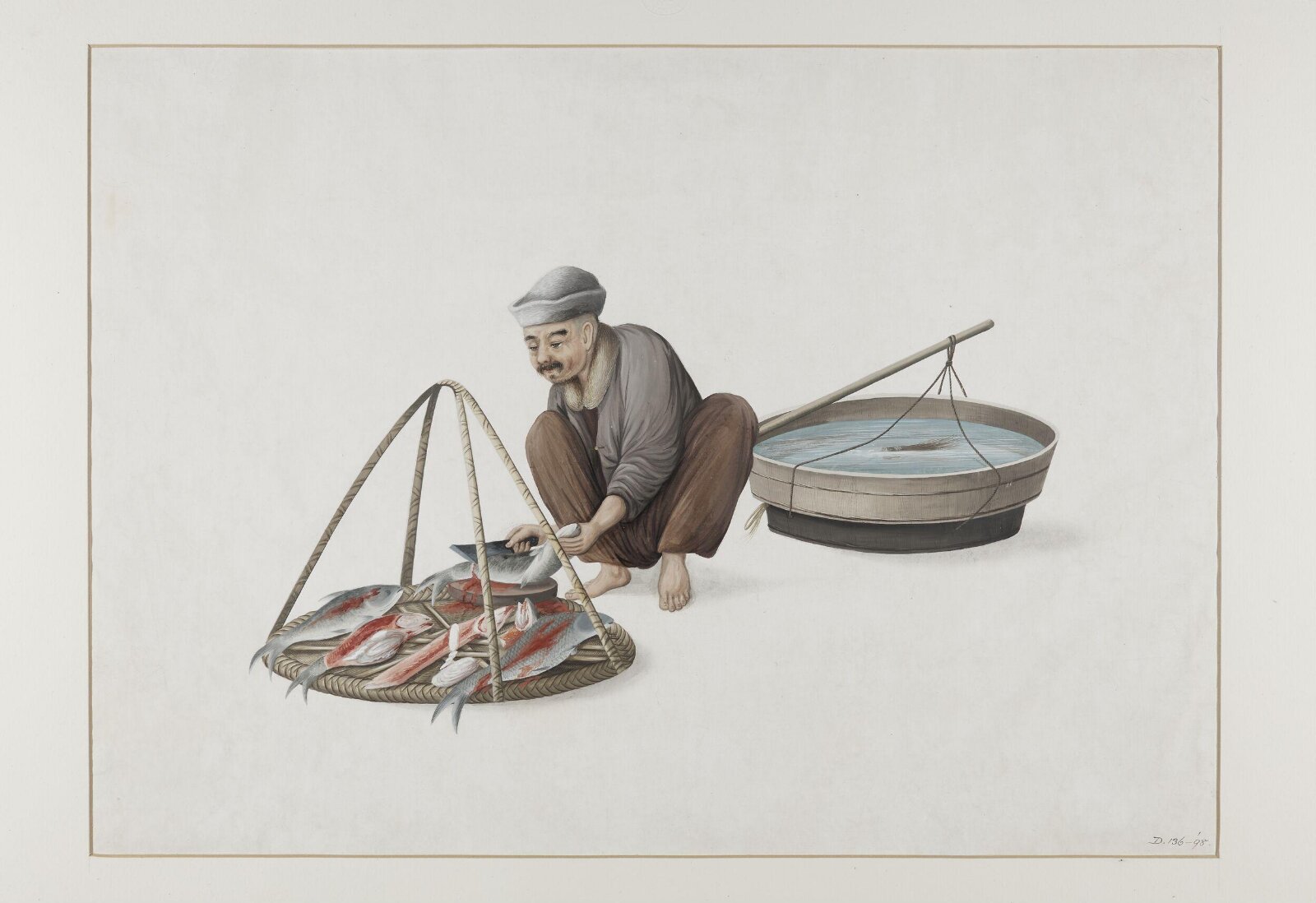 A Fishmonger, Puqua, ca. 1790