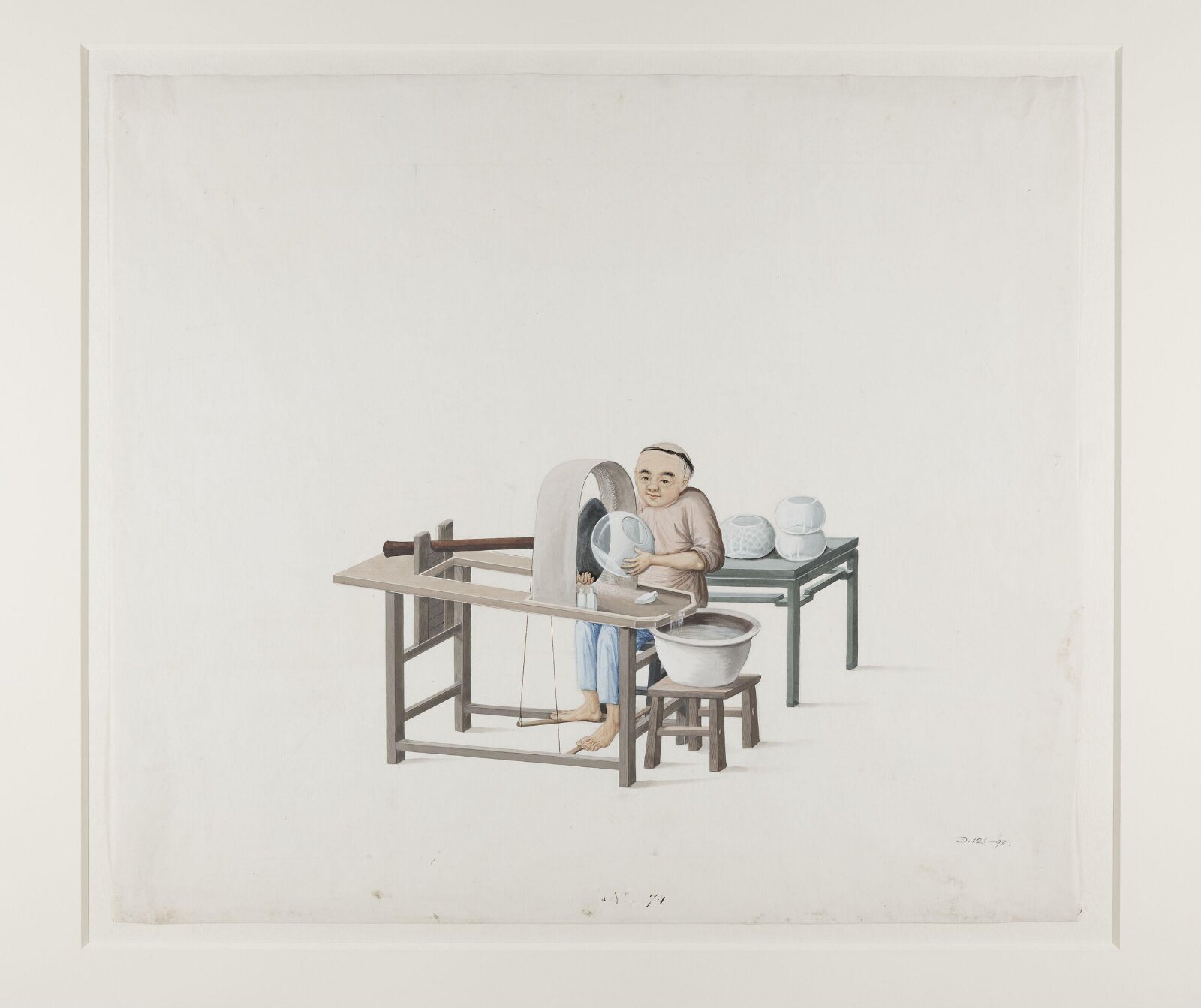 A Glass Grinder, Puqua, ca. 1790