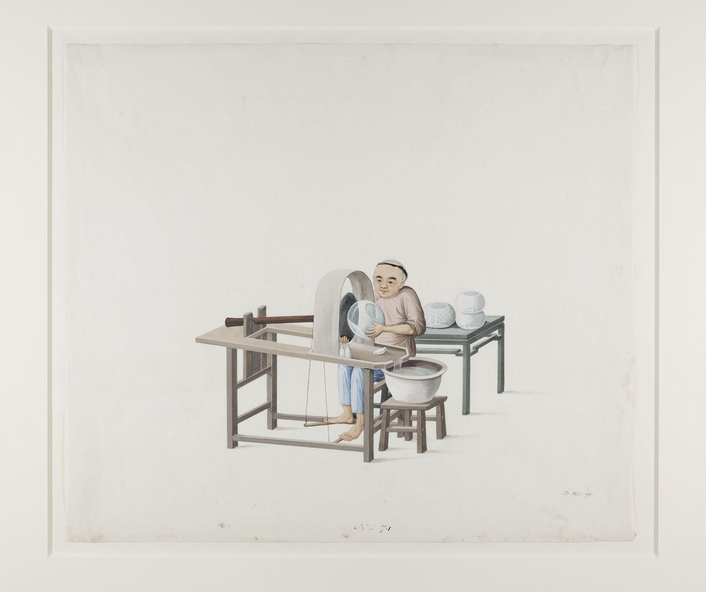 A Glass Grinder, Puqua, ca. 1790