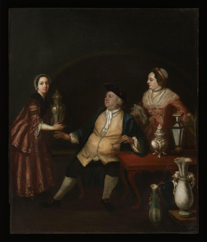 Painting of Nicholas Sprimont, Ann Sprimont and Susannah Protin