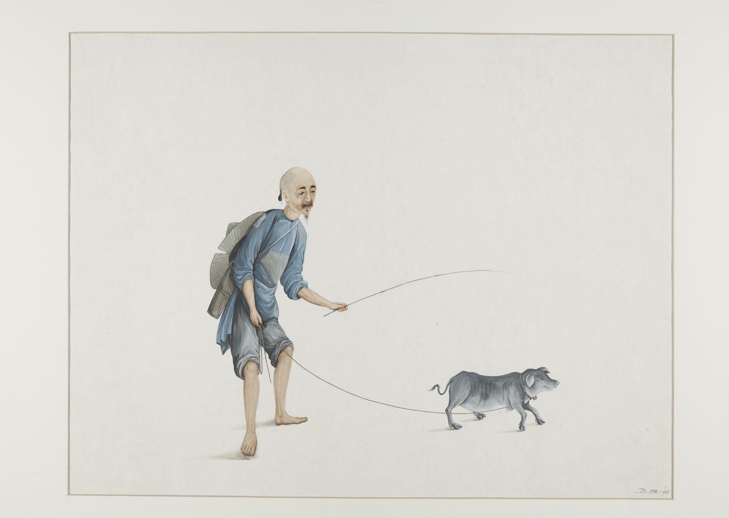 Man Driving a Pig, Puqua, ca. 1790