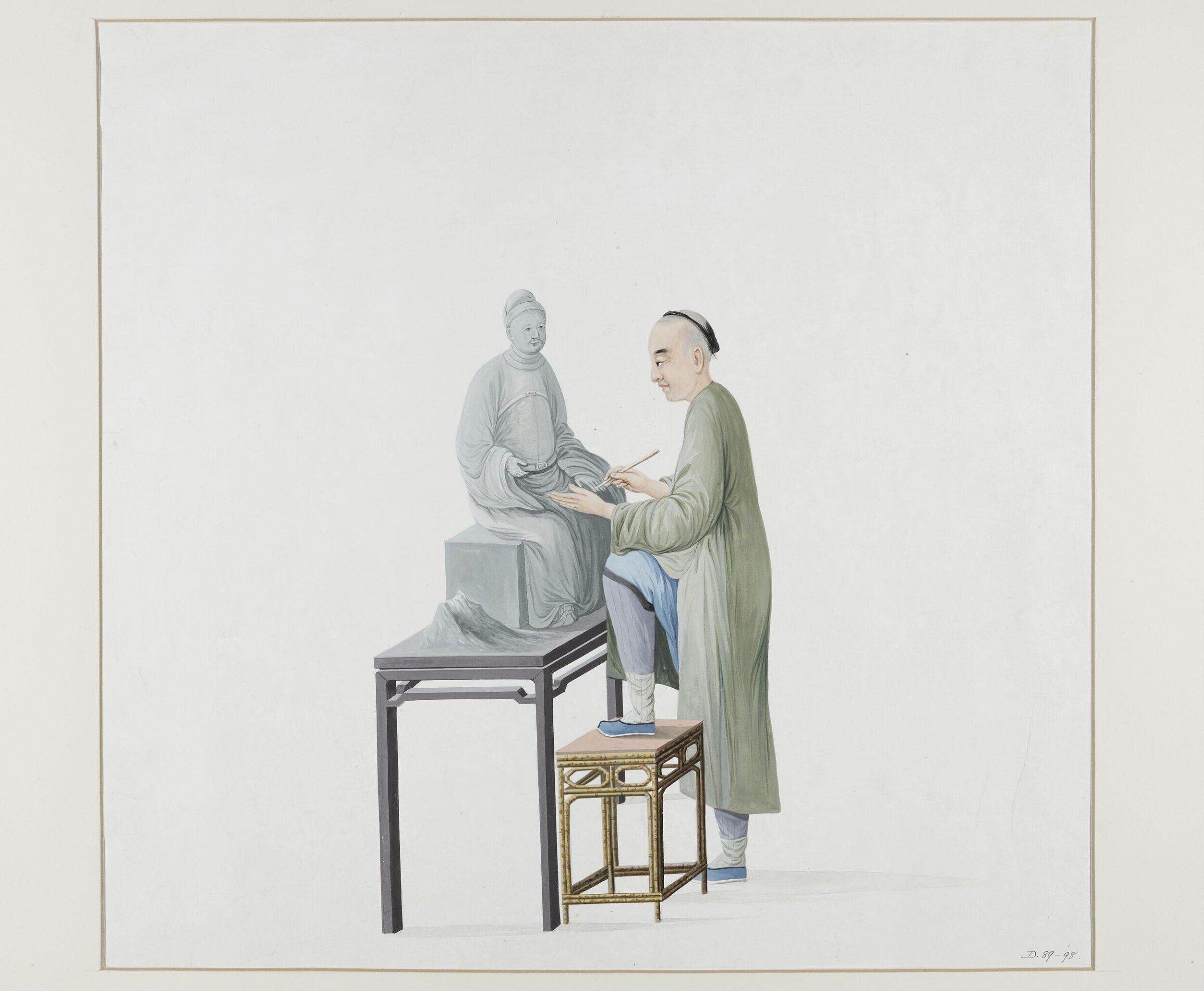 Man Making a Statue, Puqua, ca. 1790