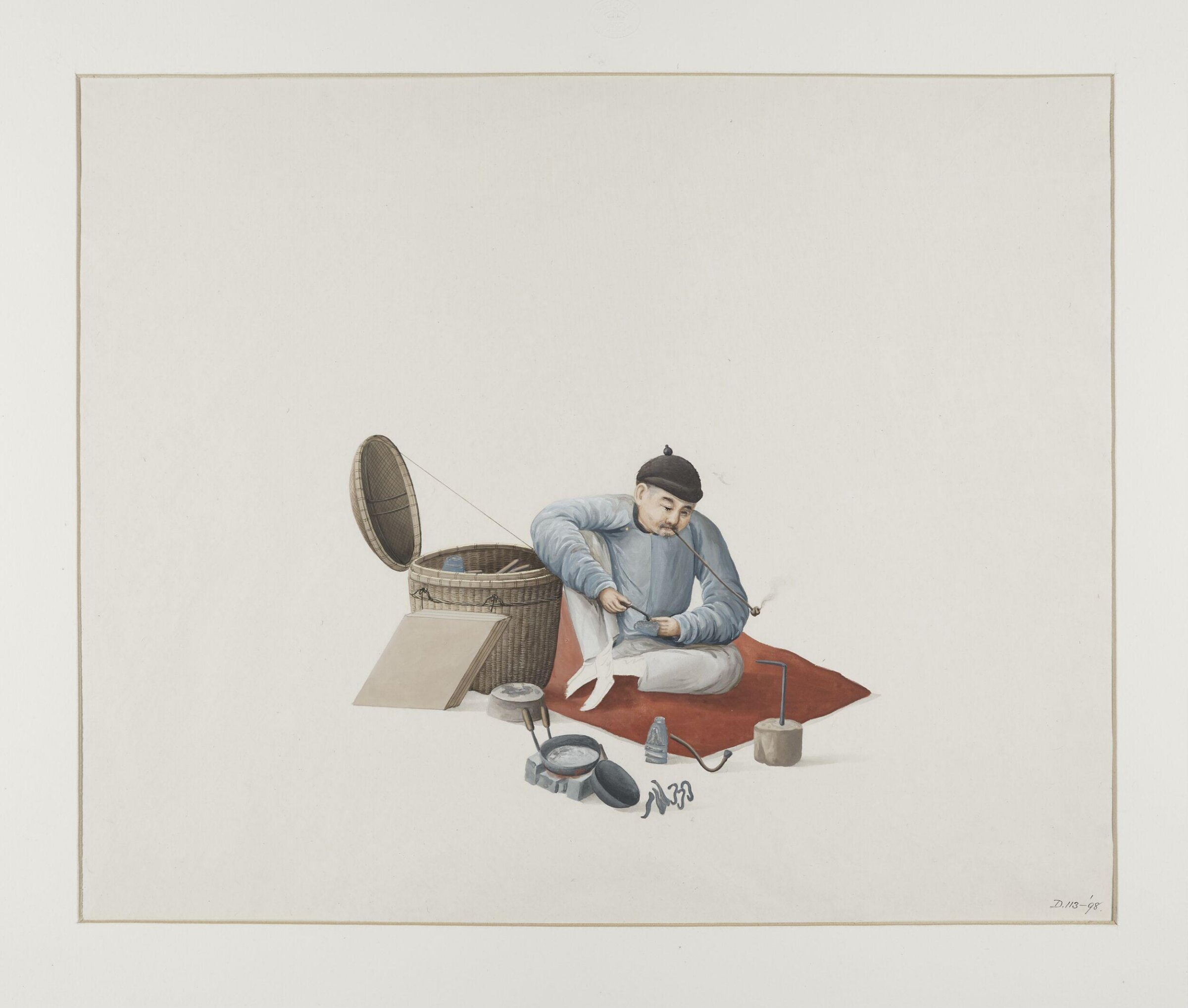 Man Making Pewter, Puqua, ca. 1790