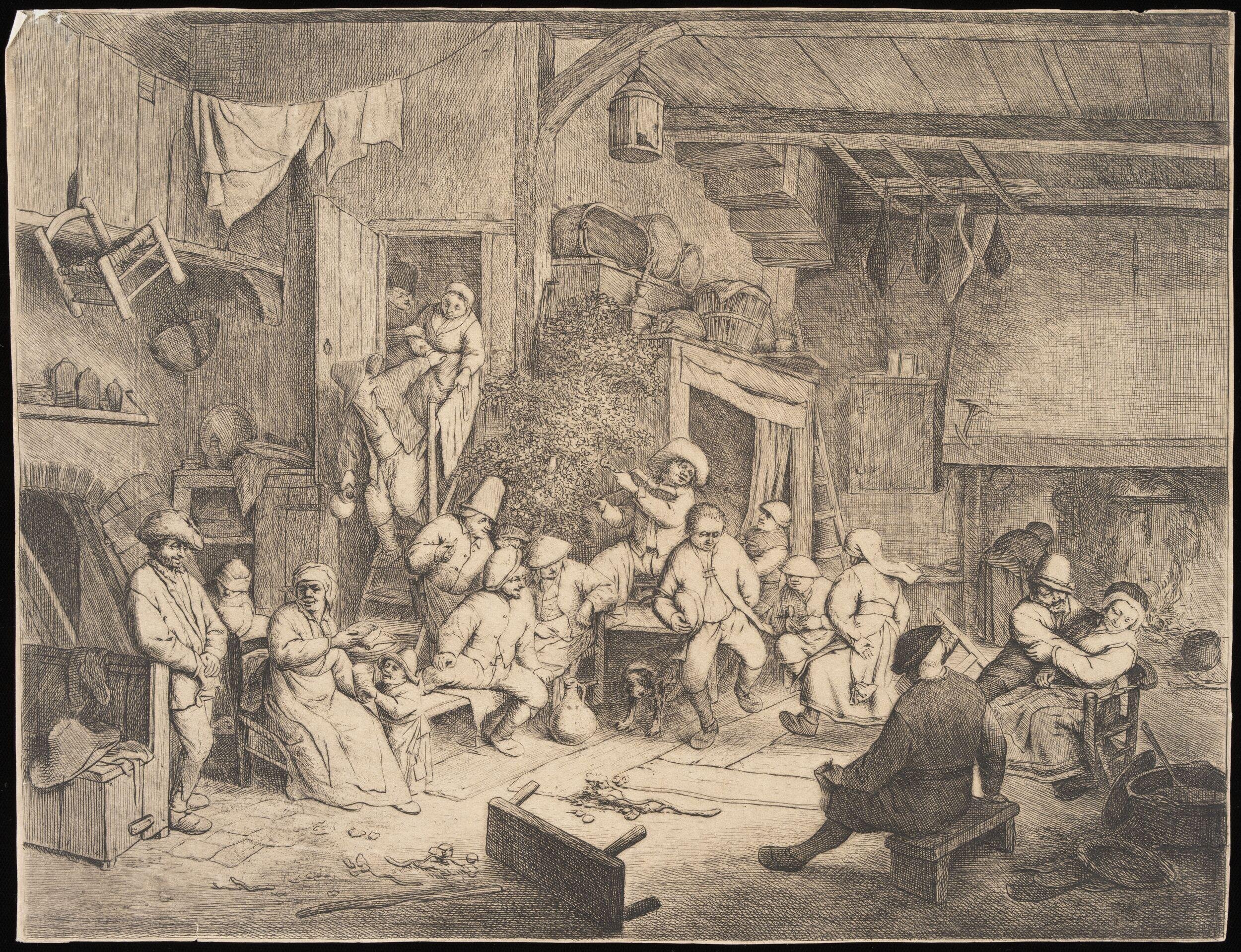 The Dance at the Inn by Ostade, Adriaen van
