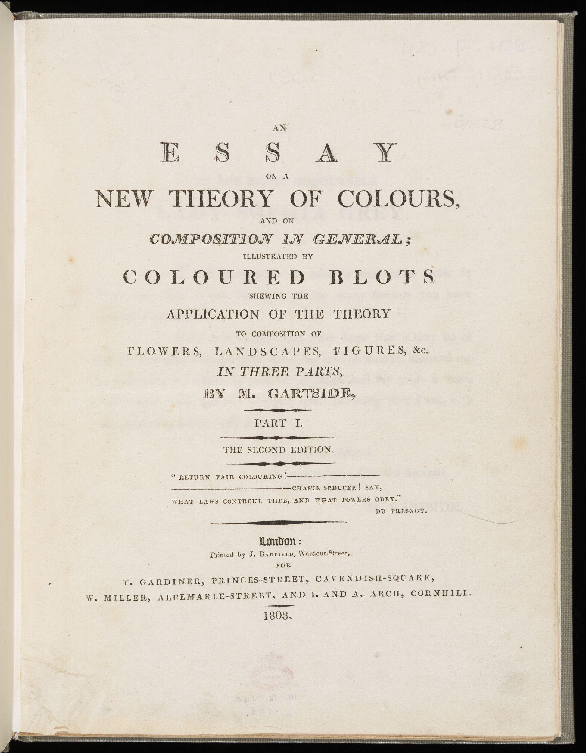 An essay on a new theory of colours, and on composition in general