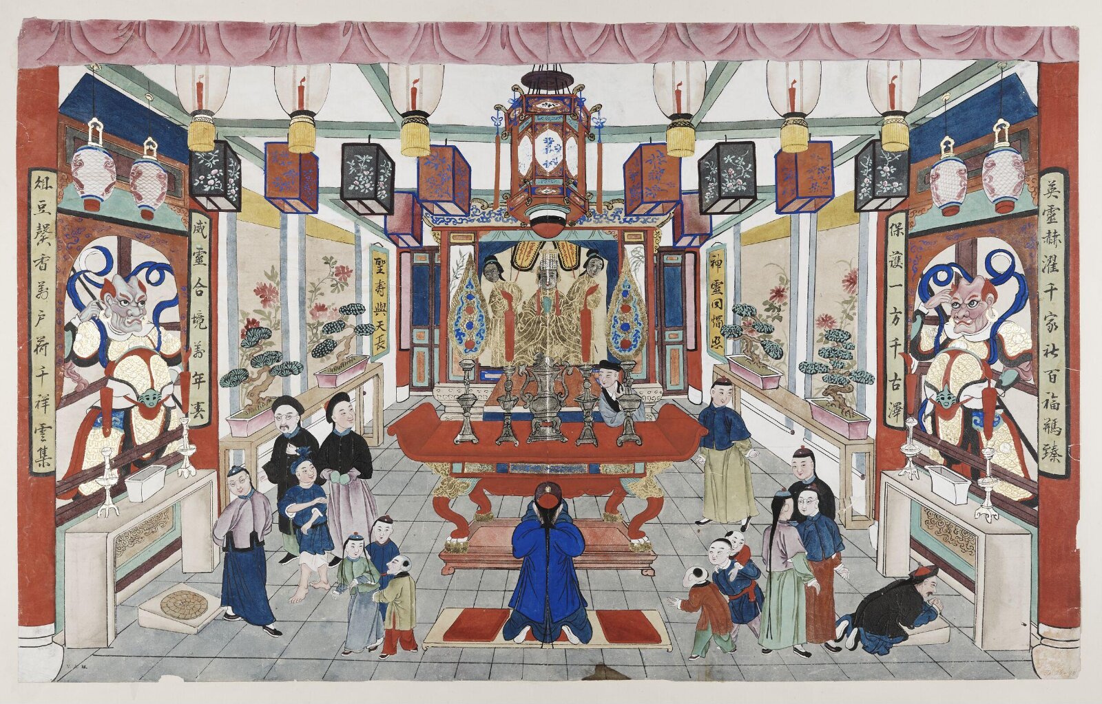 Inside a temple, 1870-1890