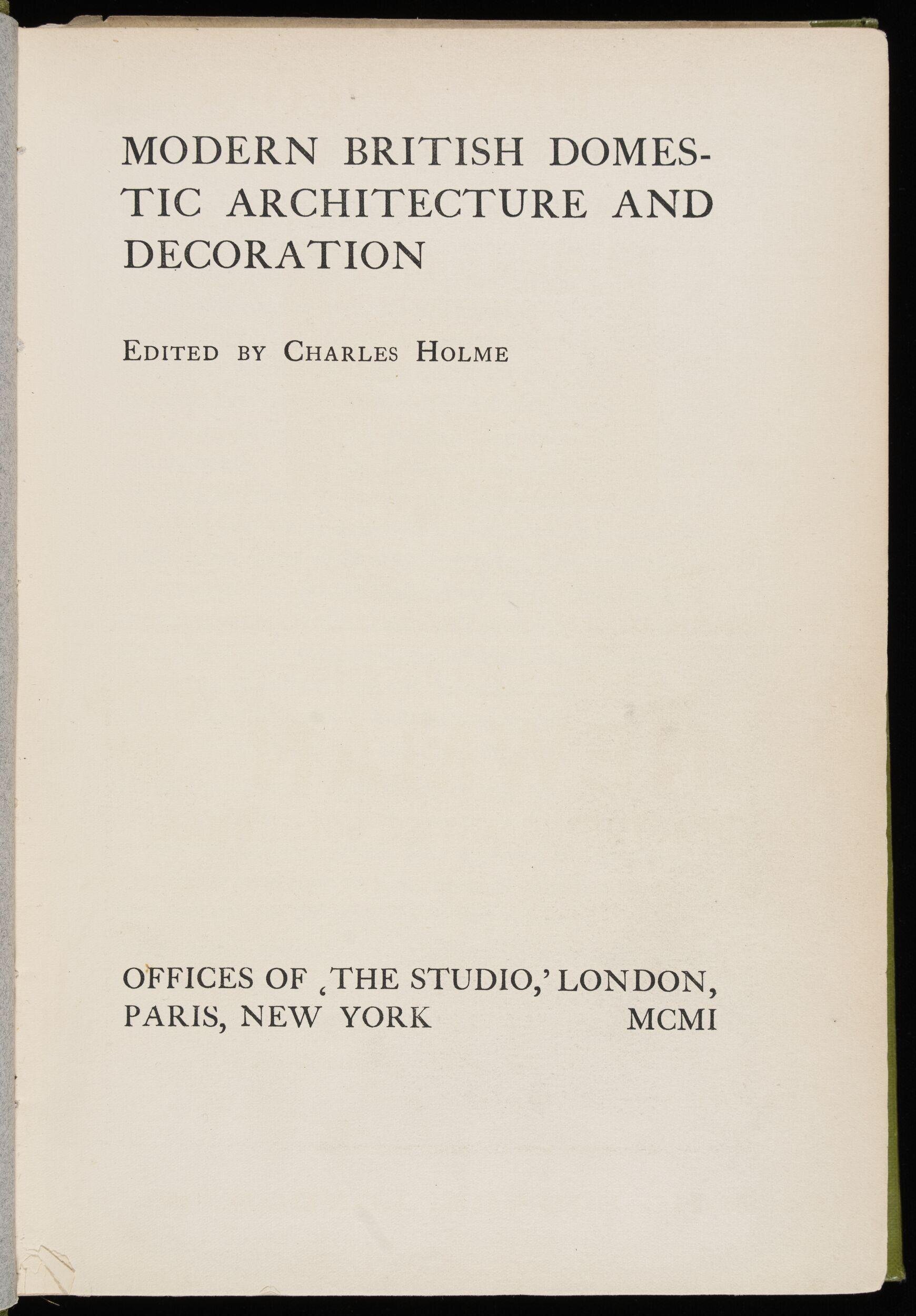 Modern British domestic architecture and decoration