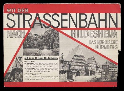 Mit der Strassenbahn nach Hildesheim advertisement and timetable