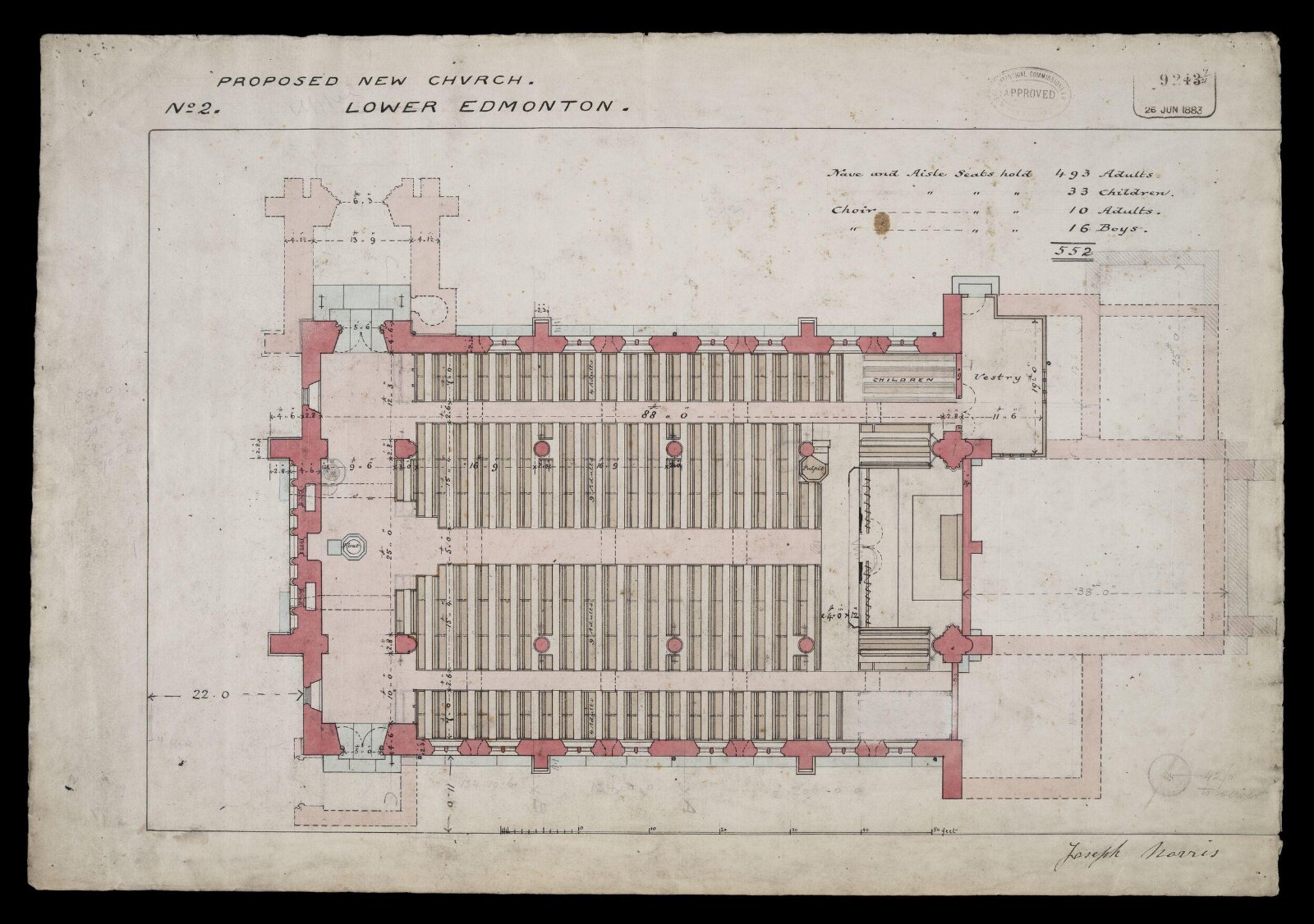 Drawing, William Butterfield, 1883