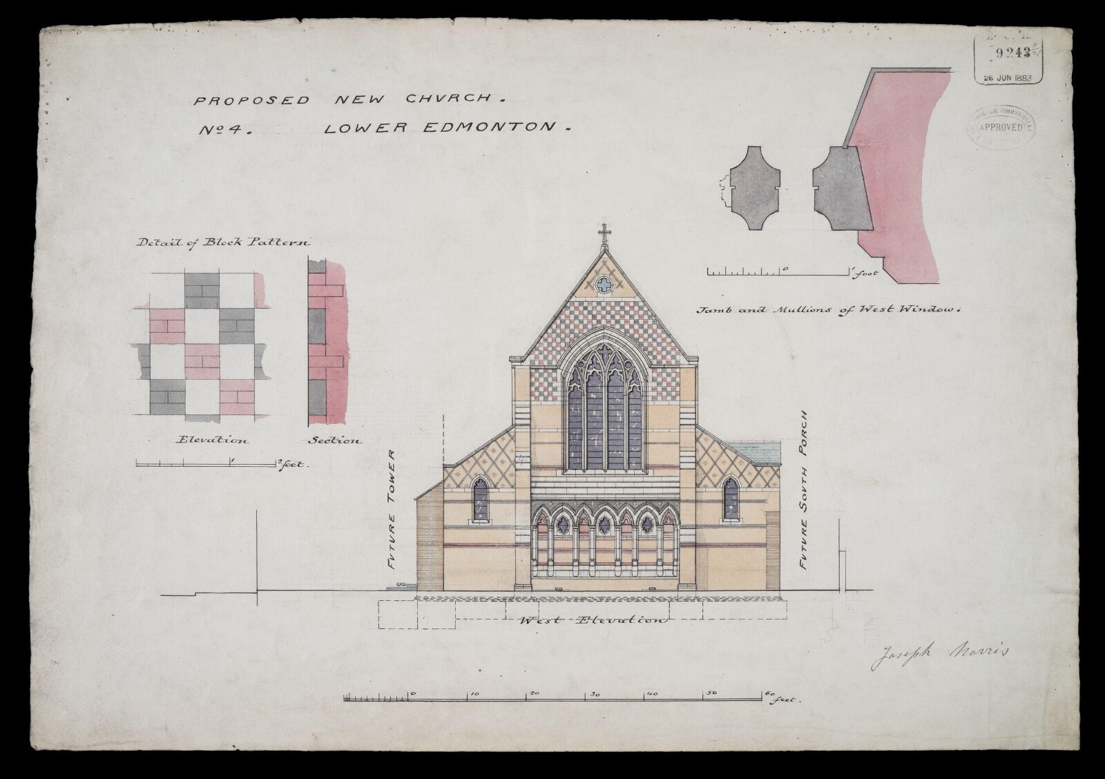 Drawing, William Butterfield, 1883