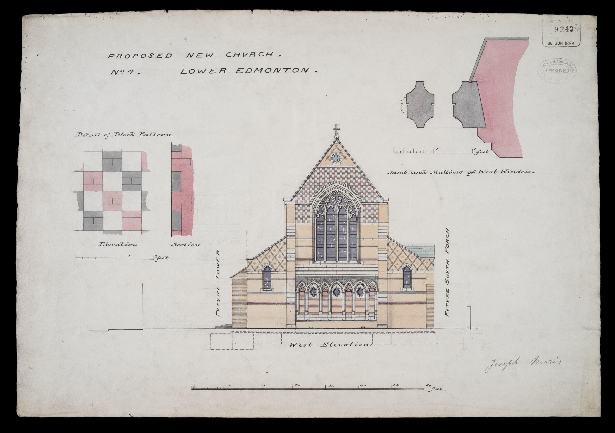 Drawing, William Butterfield, 1883