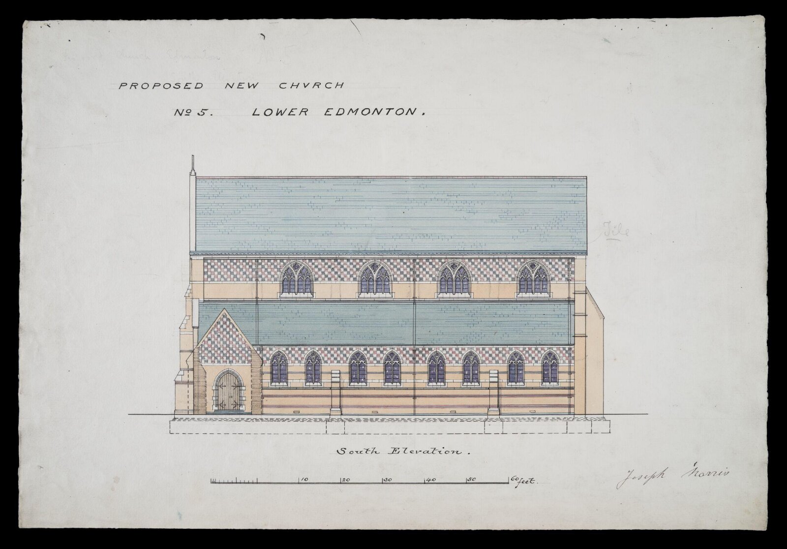 Drawing, William Butterfield, 1883