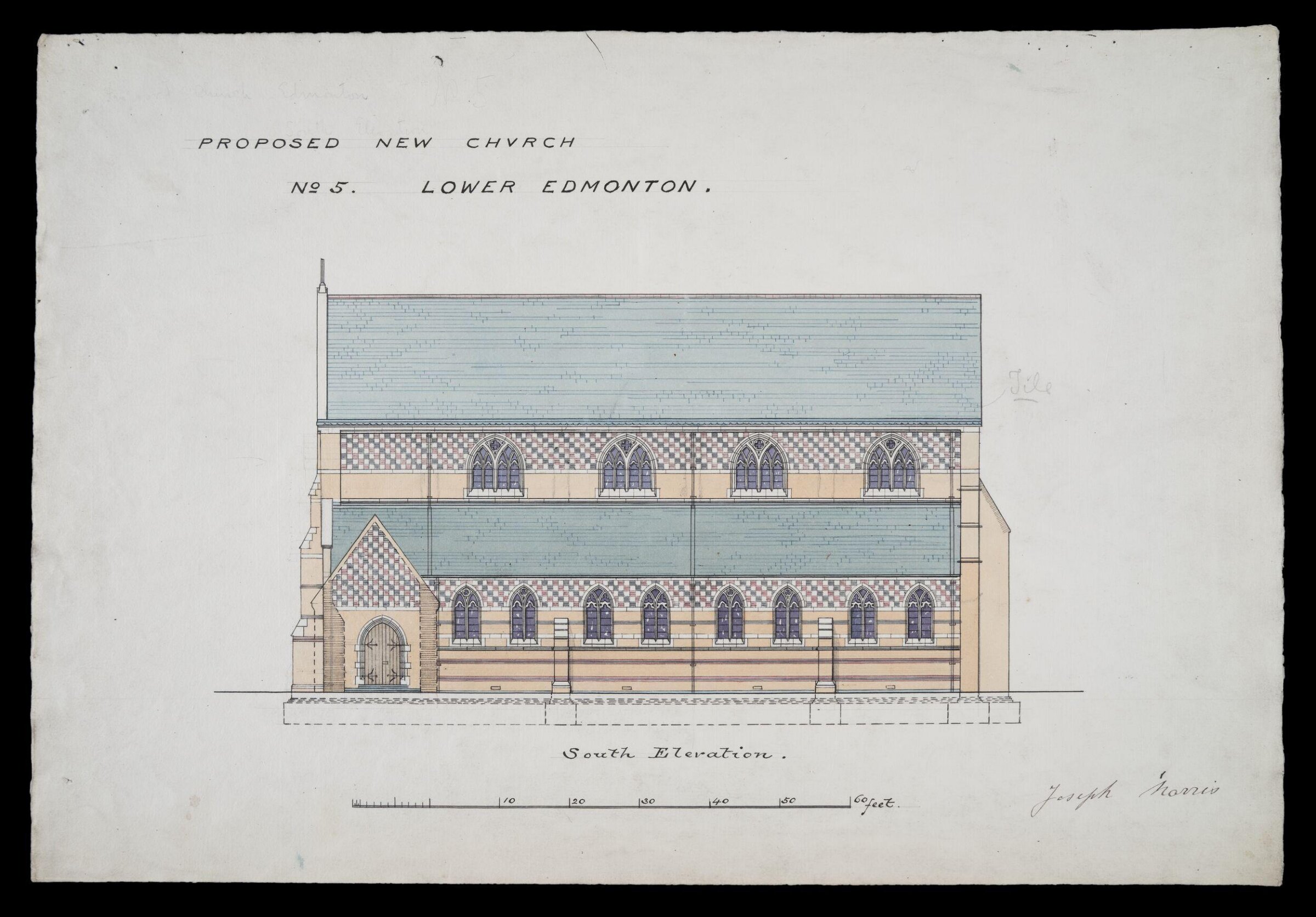 Drawing, William Butterfield, 1883