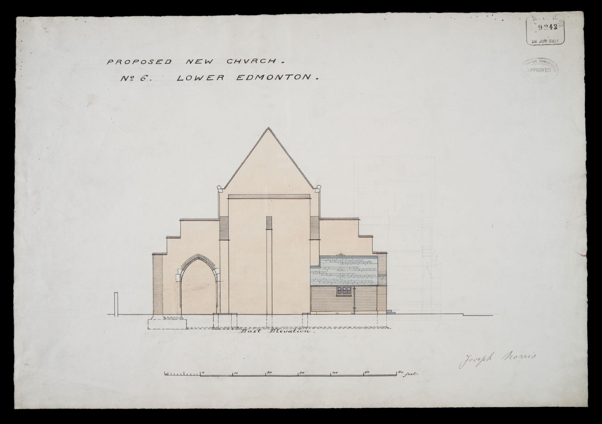 Drawing, William Butterfield, 1883