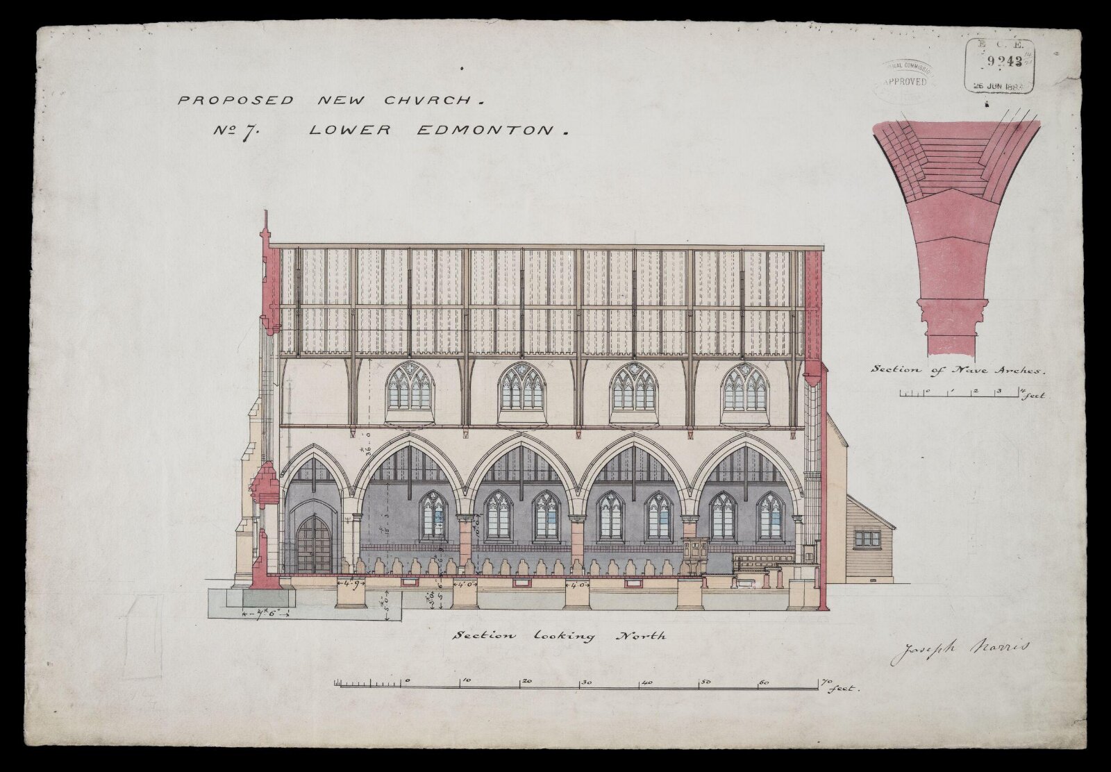 Drawing, William Butterfield, 1883
