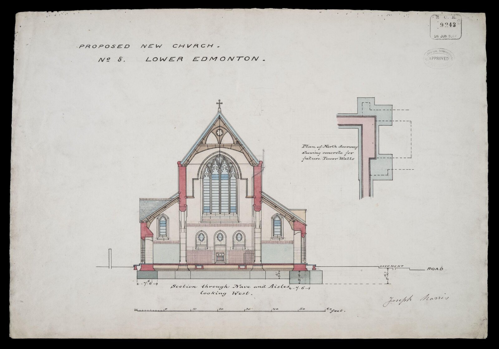 Drawing, William Butterfield, 1883