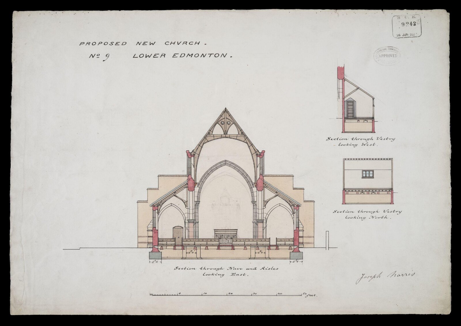 Drawing, William Butterfield, 1883