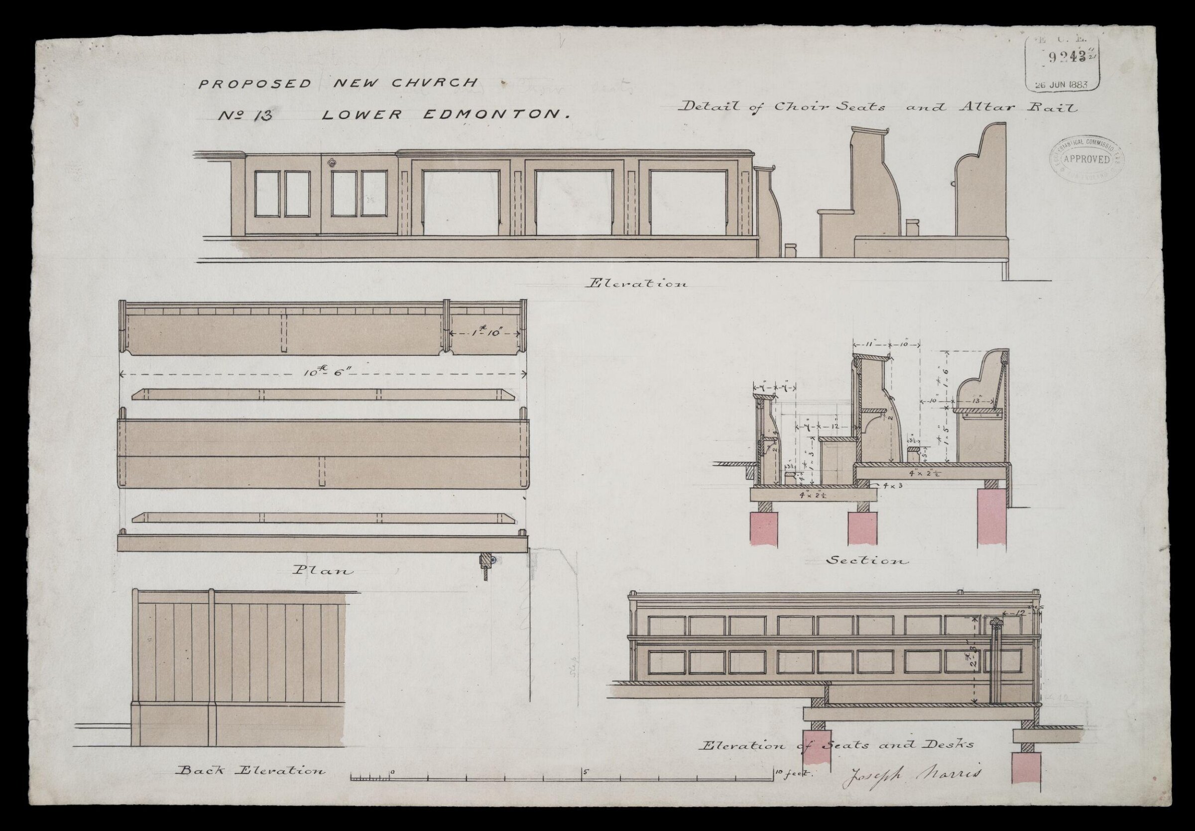 Drawing, William Butterfield, 1883