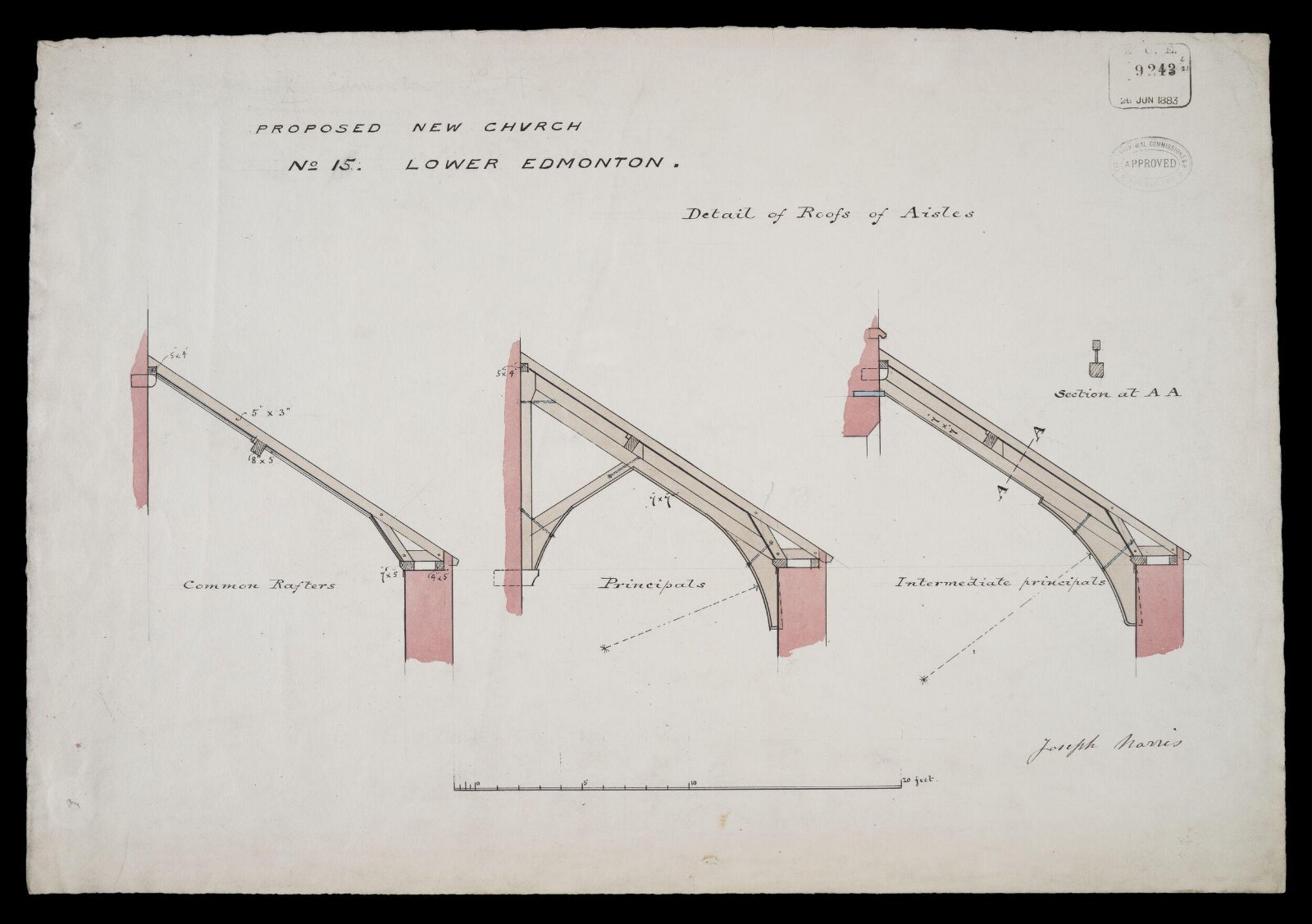 Drawing, William Butterfield, 1883