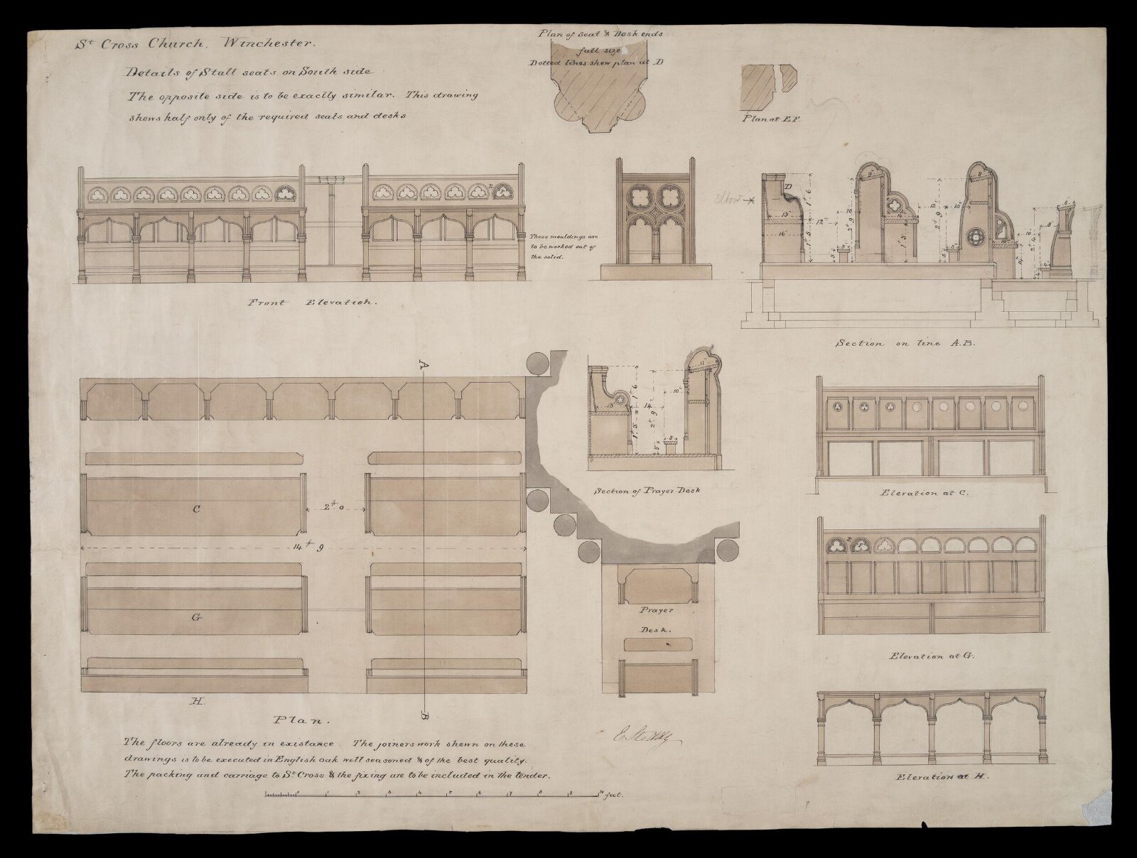 Drawing, William Butterfield, 1863