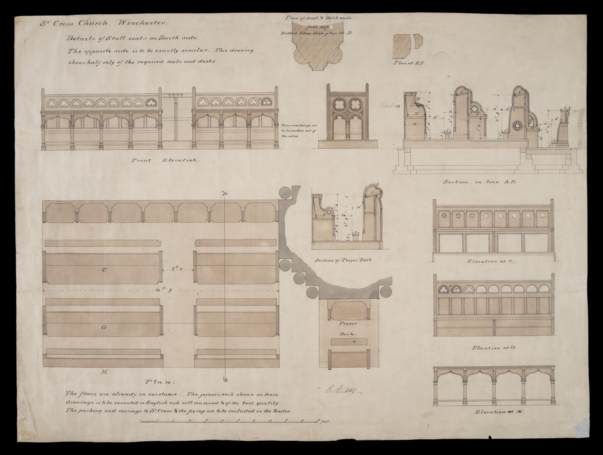 Drawing, William Butterfield, 1863