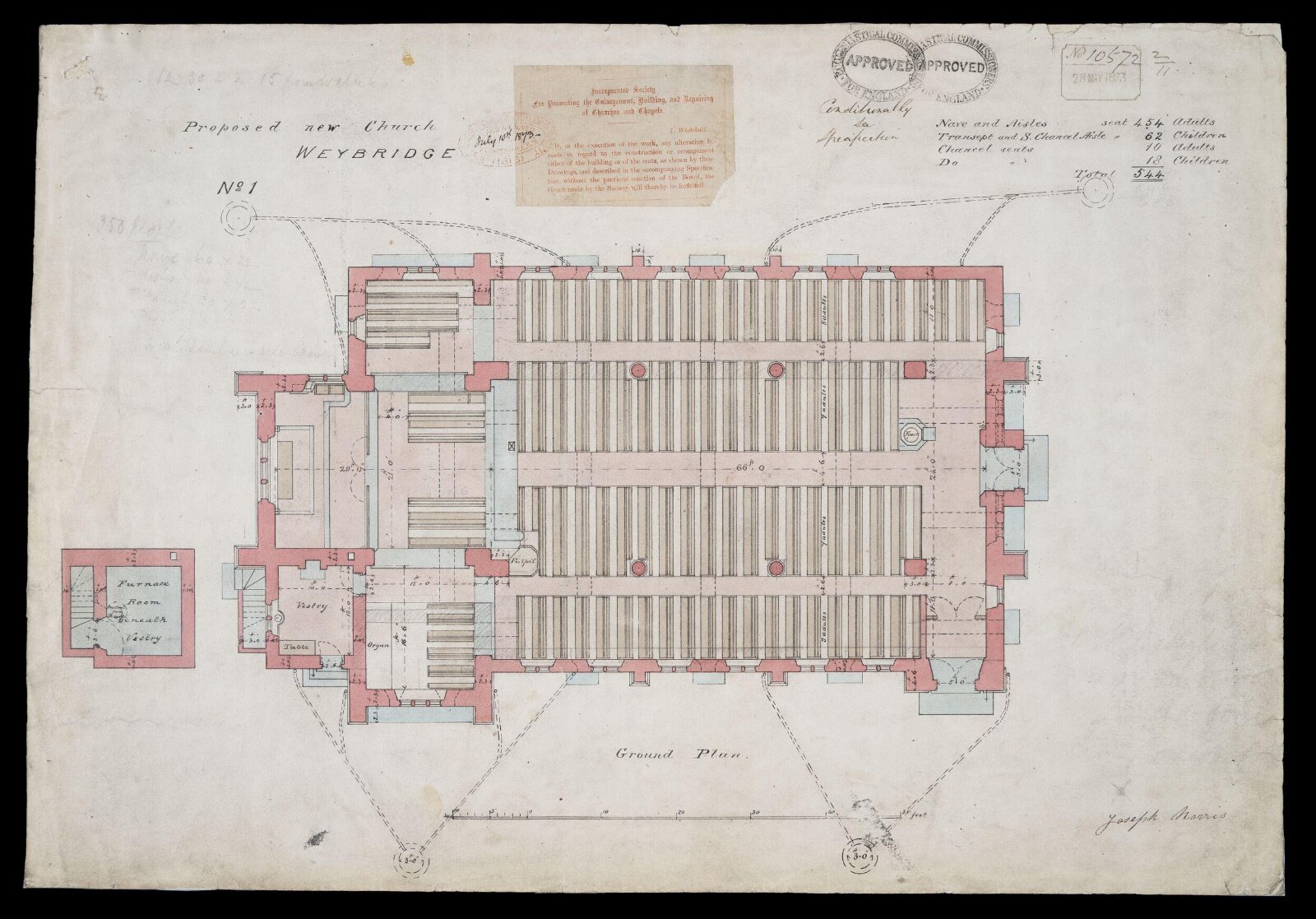 Drawing, William Butterfield, 1873