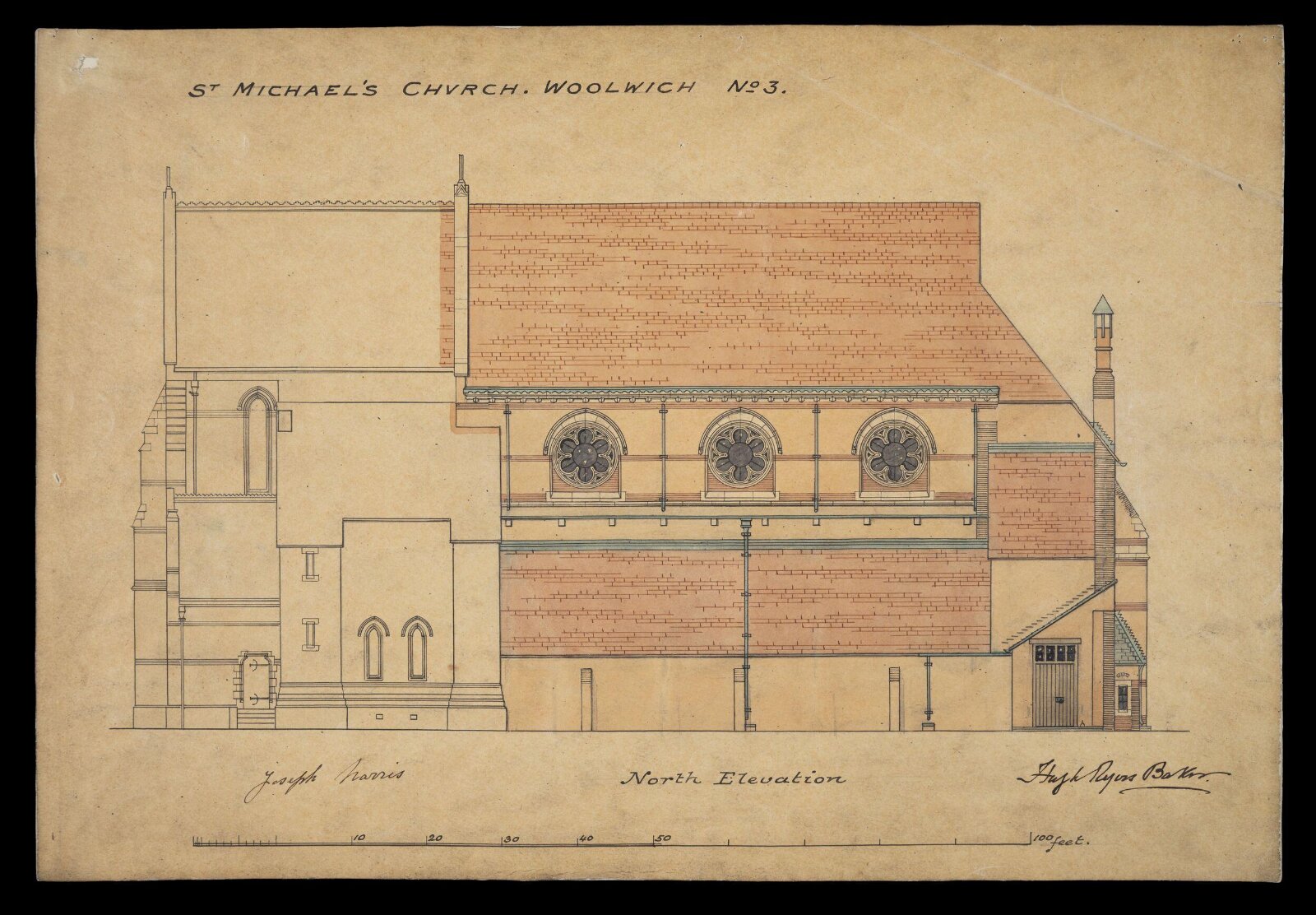 Drawing, William Butterfield, 1888