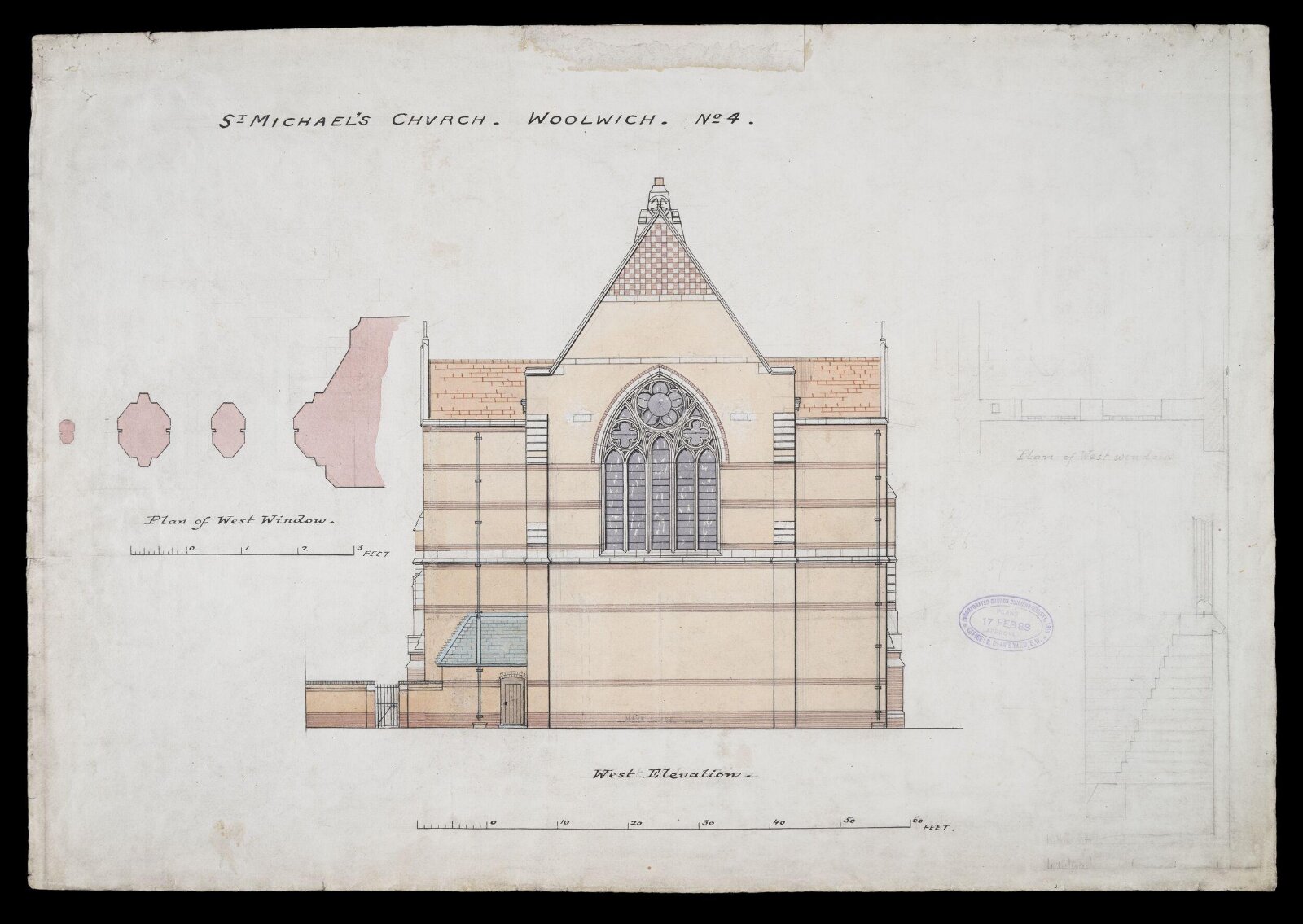 Drawing, William Butterfield, 1888
