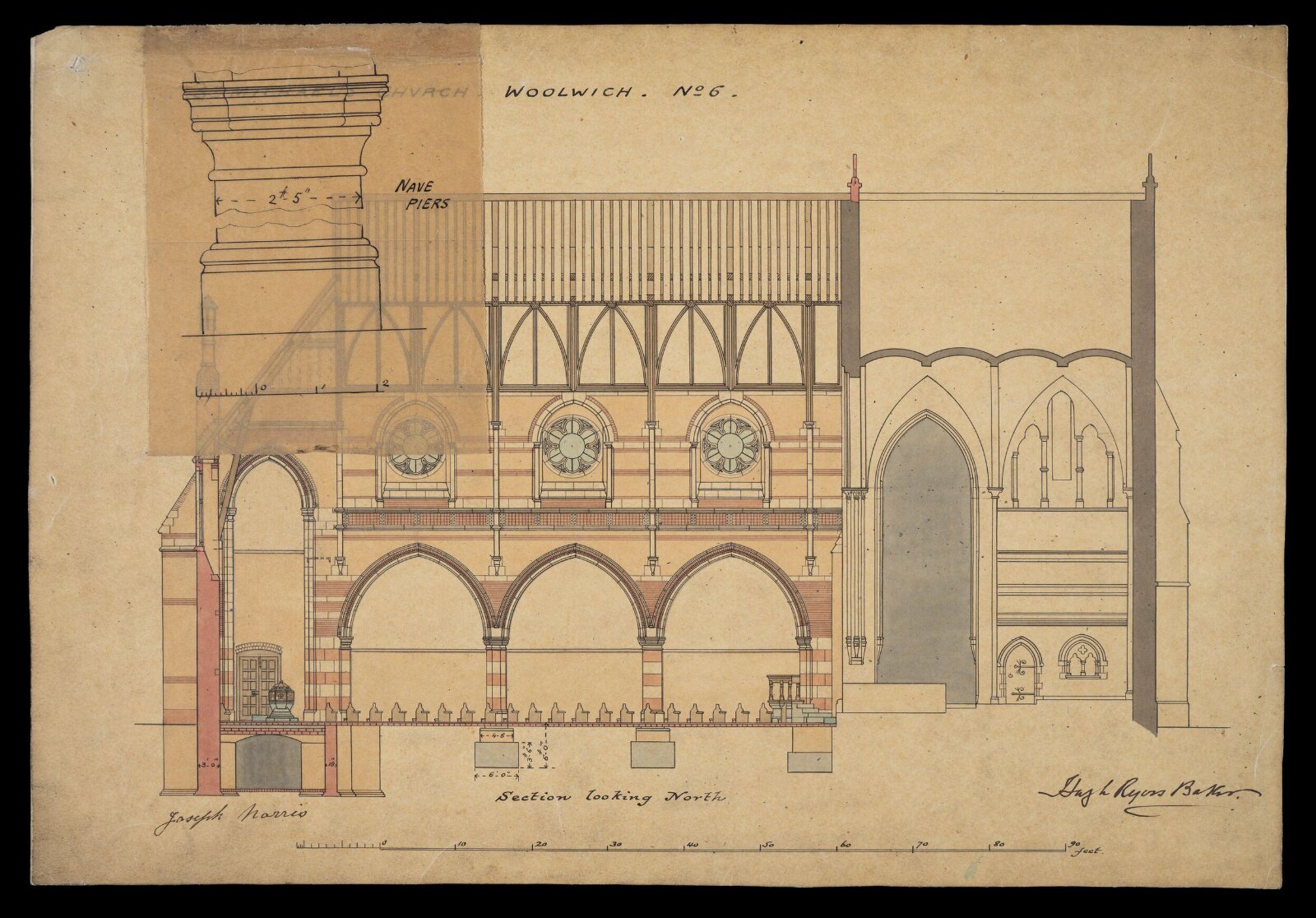 Drawing, William Butterfield, 1888