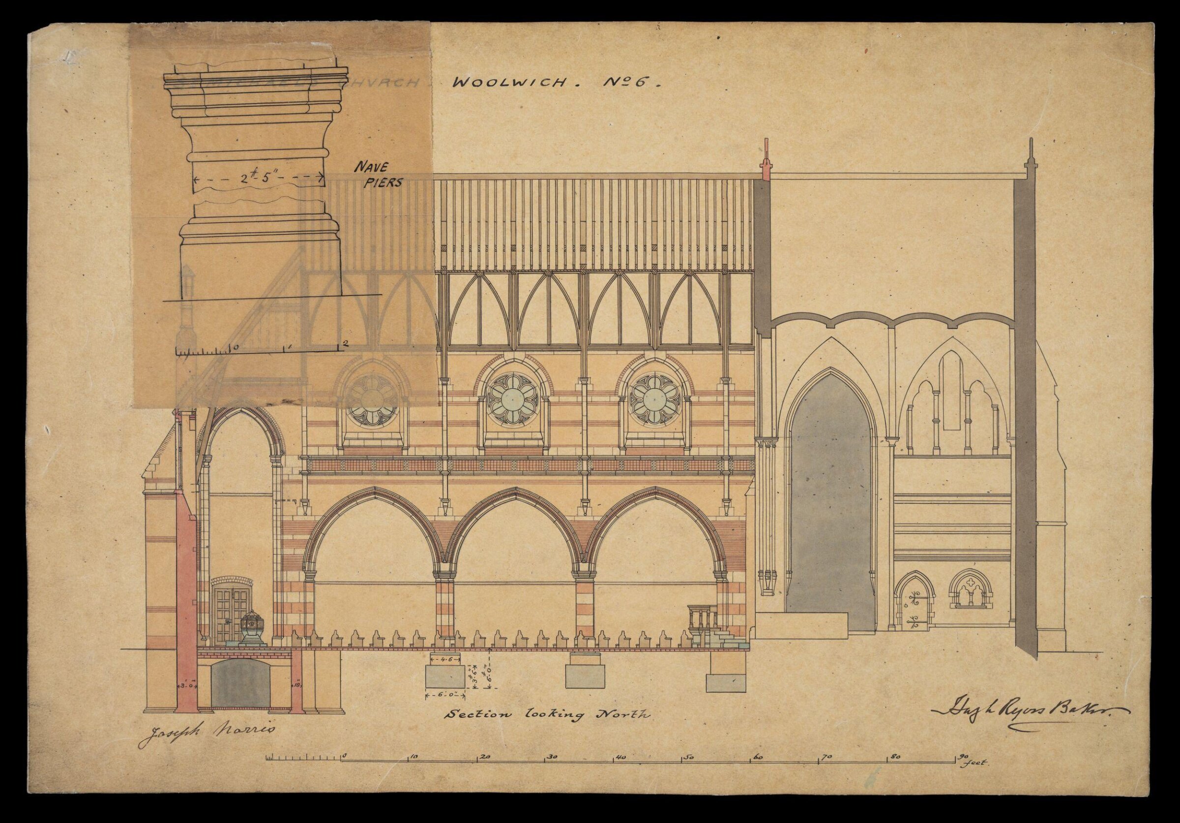 Drawing, William Butterfield, 1888