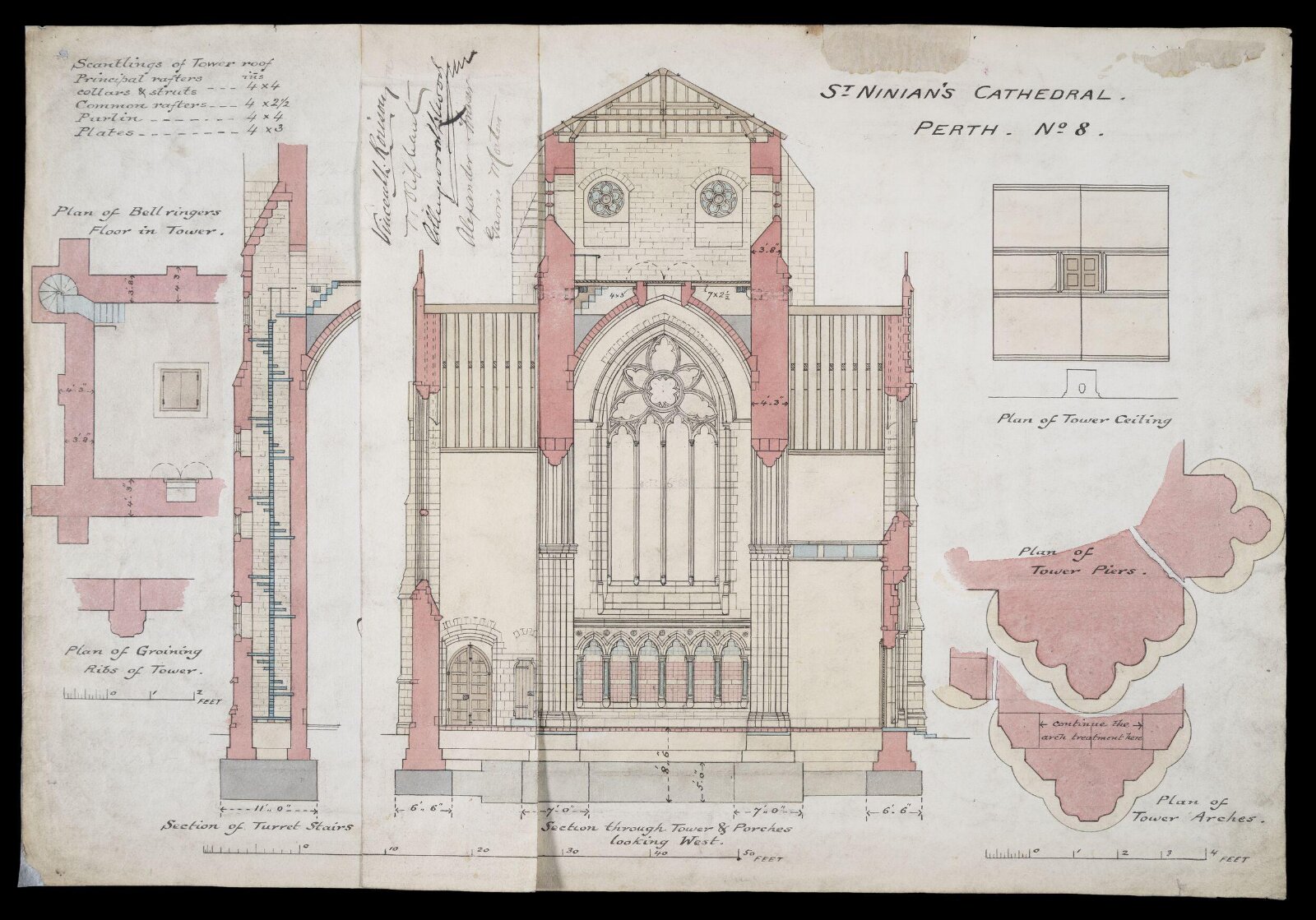 Drawing, William Butterfield, 1890
