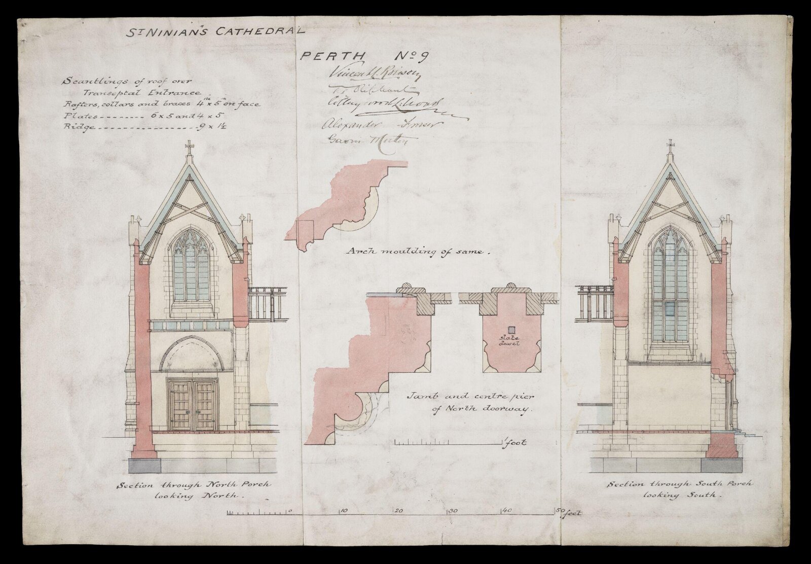 Drawing, William Butterfield, 1890