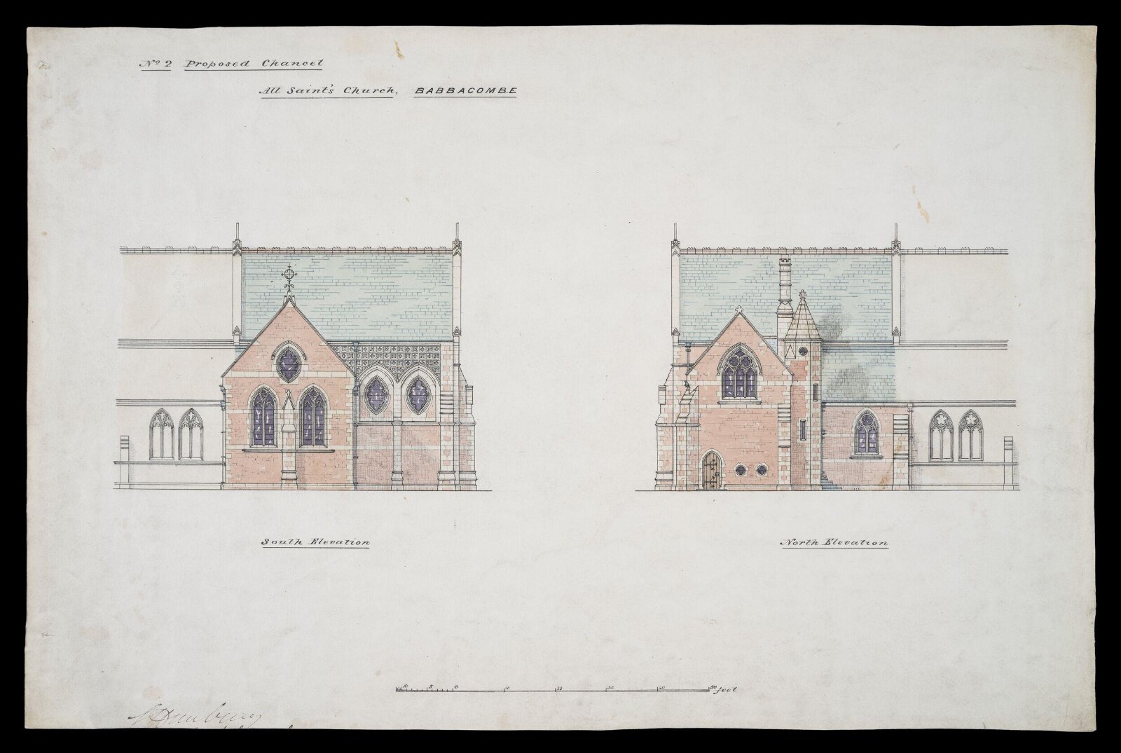 Drawing, William Butterfield, 1867