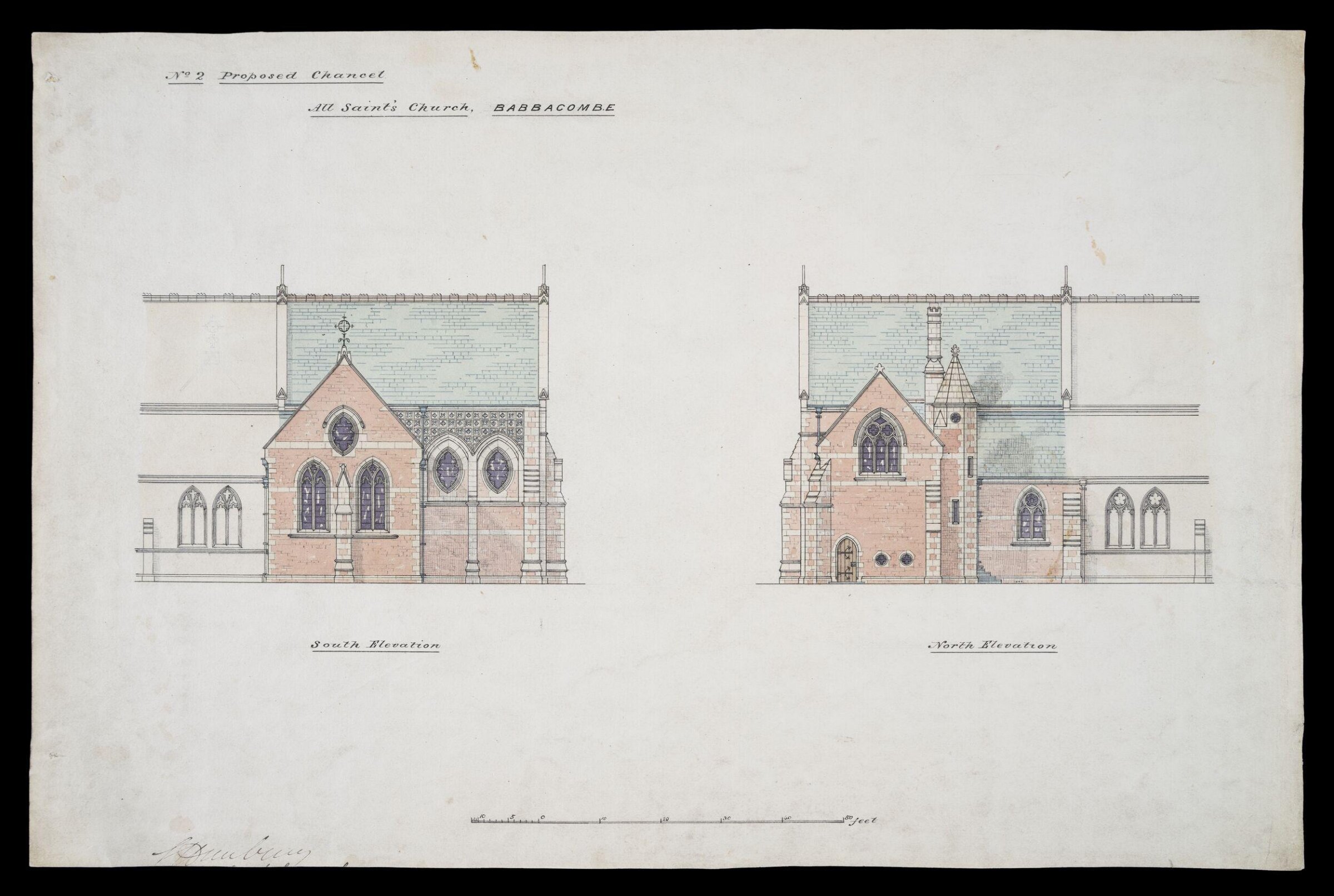 Drawing, William Butterfield, 1867