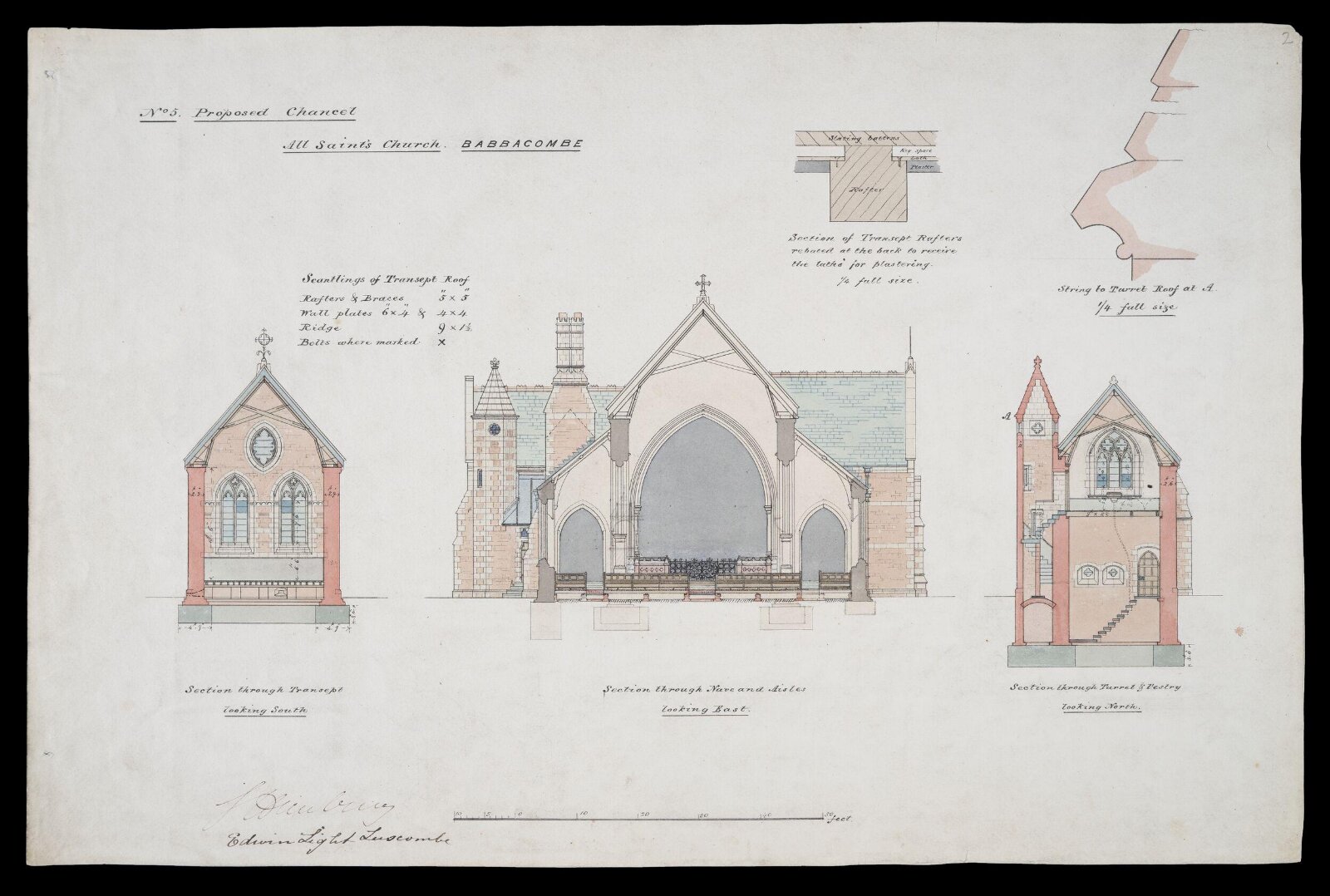 Drawing, William Butterfield, 1867