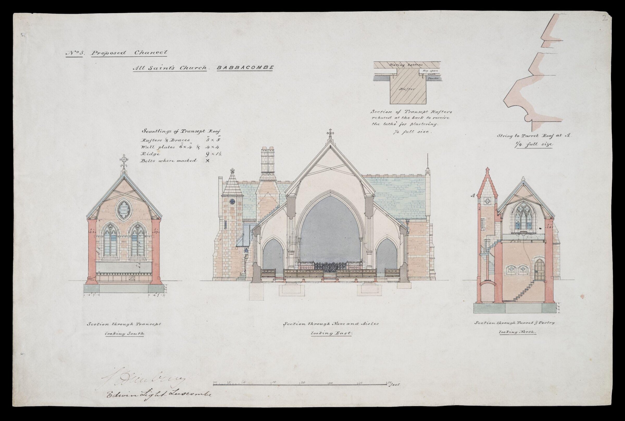 Drawing, William Butterfield, 1867