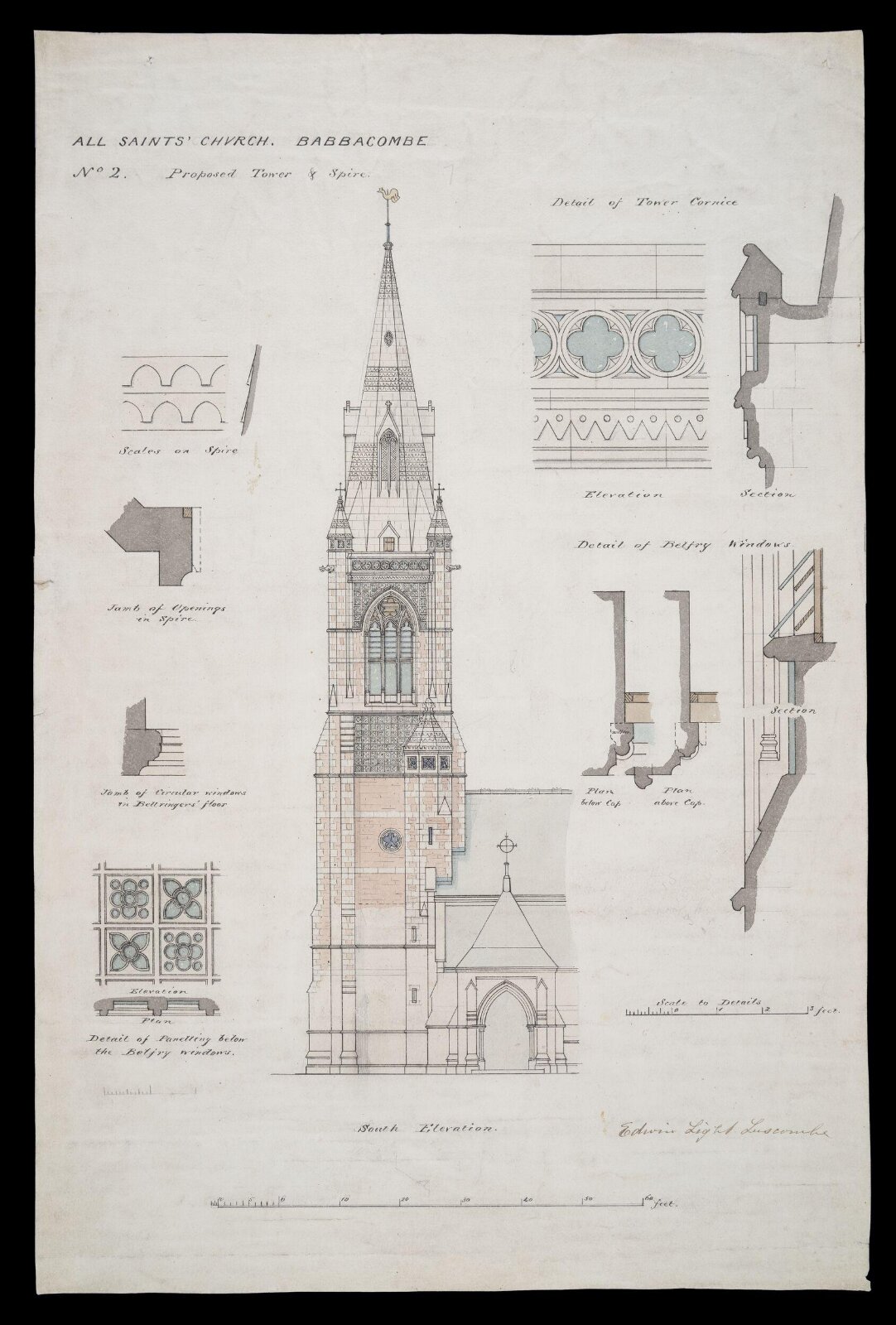 Drawing, William Butterfield, 1867